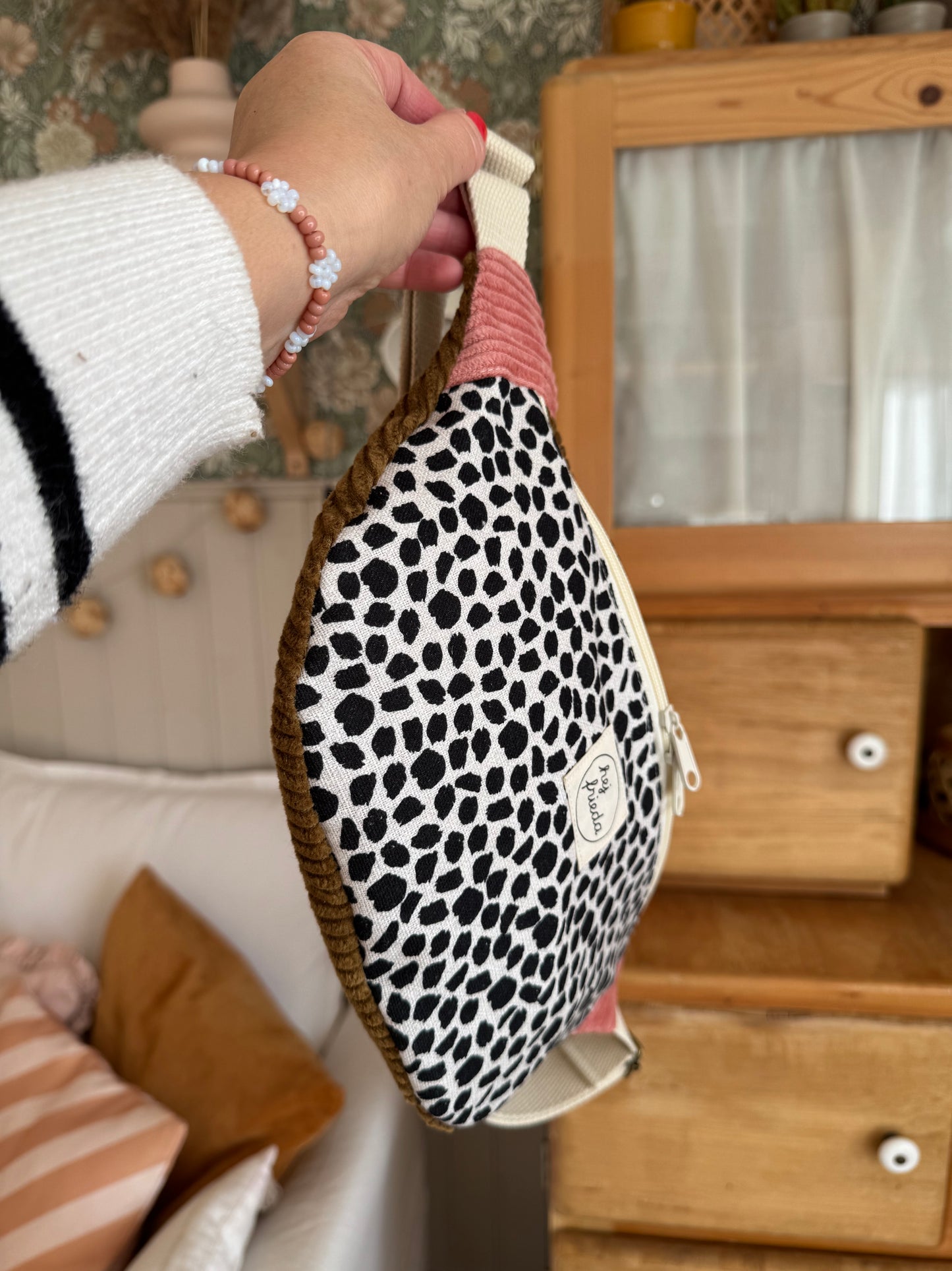 HEDI Hipbag Colorblock Cord Leo/oliv/rosa