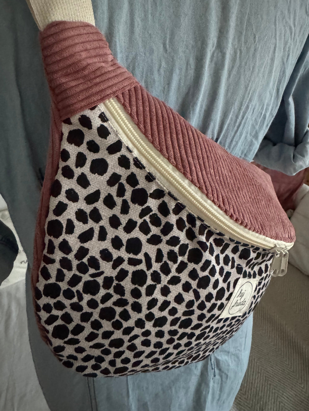 FRIEDA Hipbag Colorblock Leo/Cord altrosa