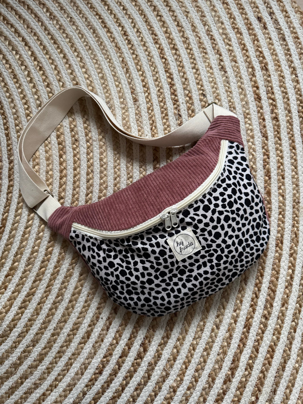 FRIEDA Hipbag Colorblock Leo/Cord altrosa