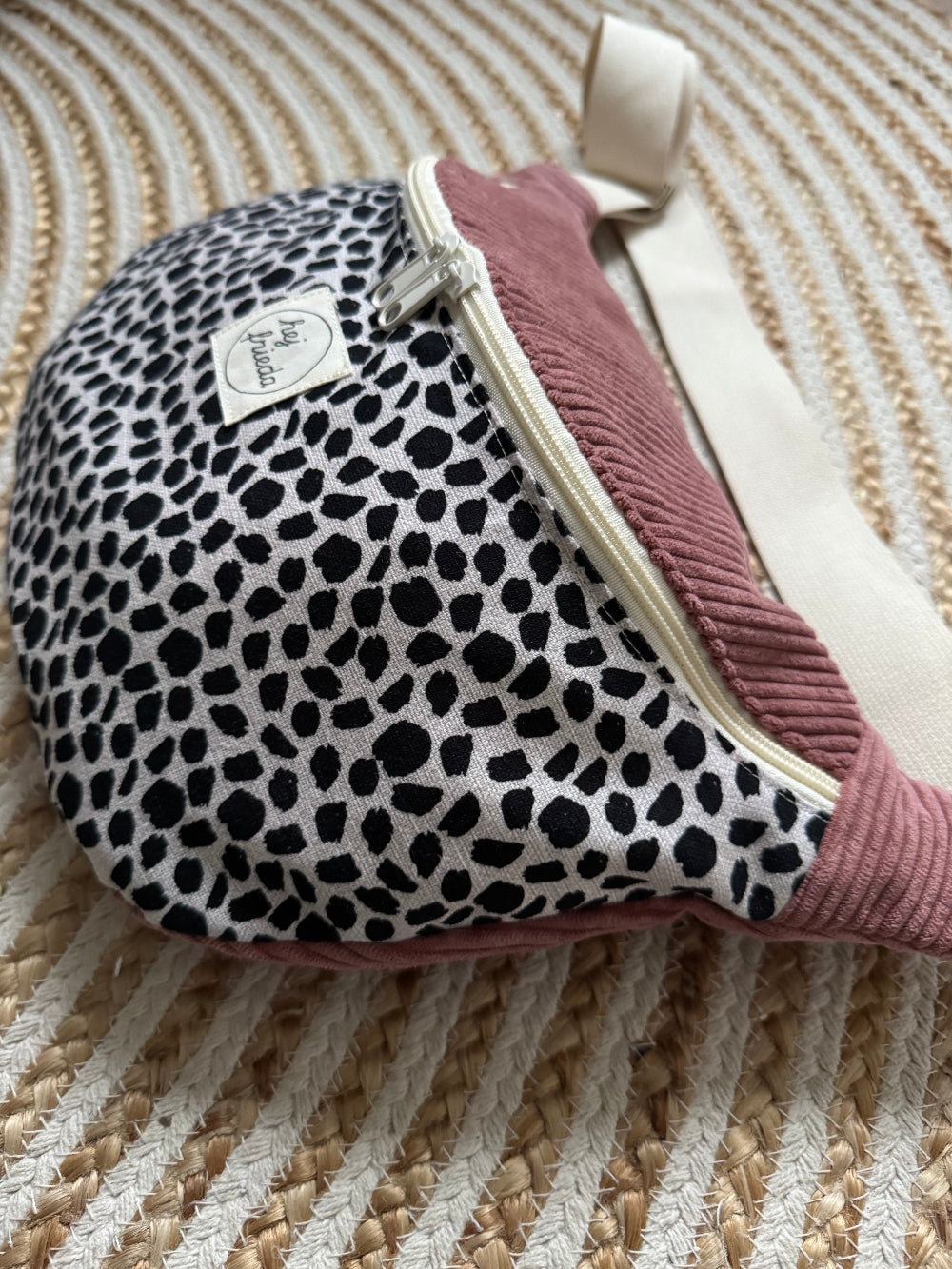 FRIEDA Hipbag Colorblock Leo/Cord altrosa