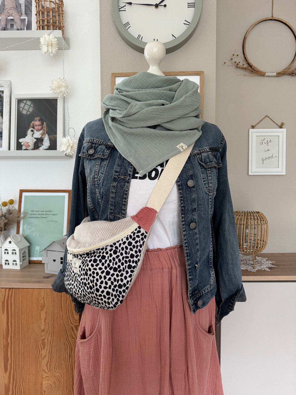 FRIEDA Hipbag Colorblock Leo/creme/rosa