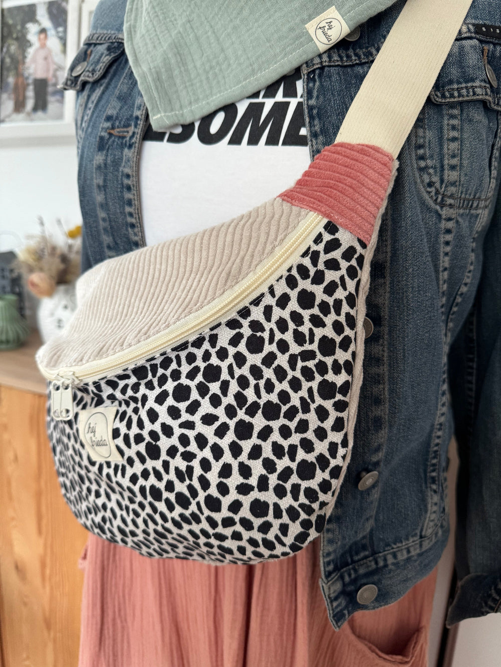 FRIEDA Hipbag Colorblock Leo/creme/rosa