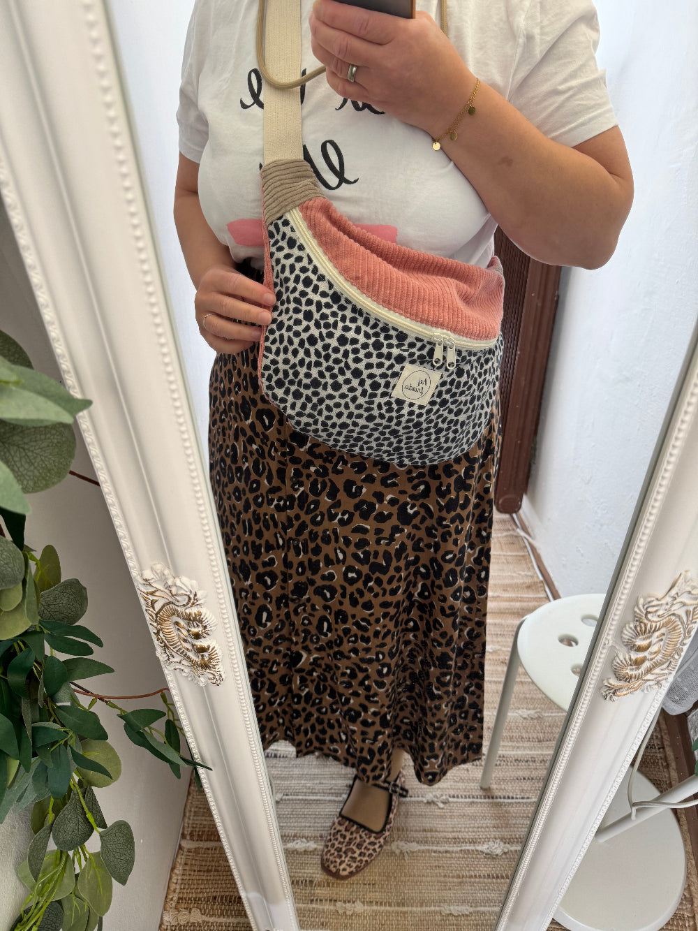 FRIEDA Hipbag Colorblock Leo/rosa/beige