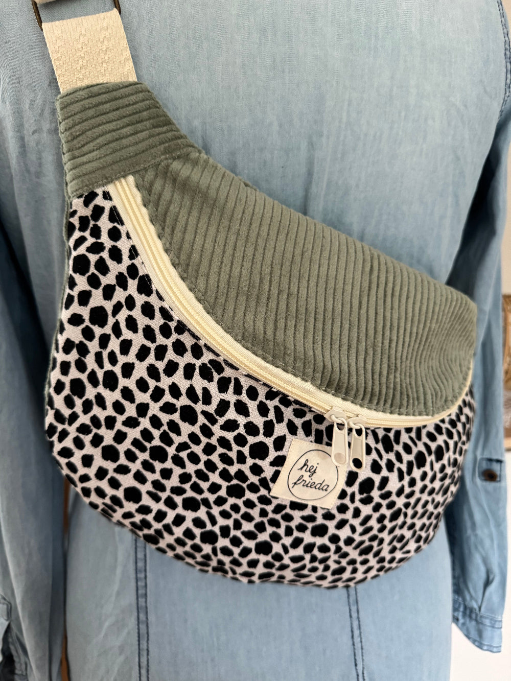 FRIEDA Hipbag Colorblock Leo/Cord salbei