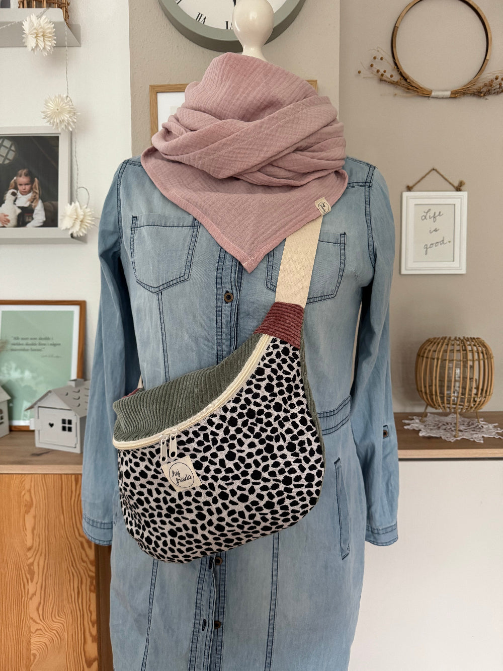 FRIEDA Hipbag Colorblock Leo/salbei/altrosa