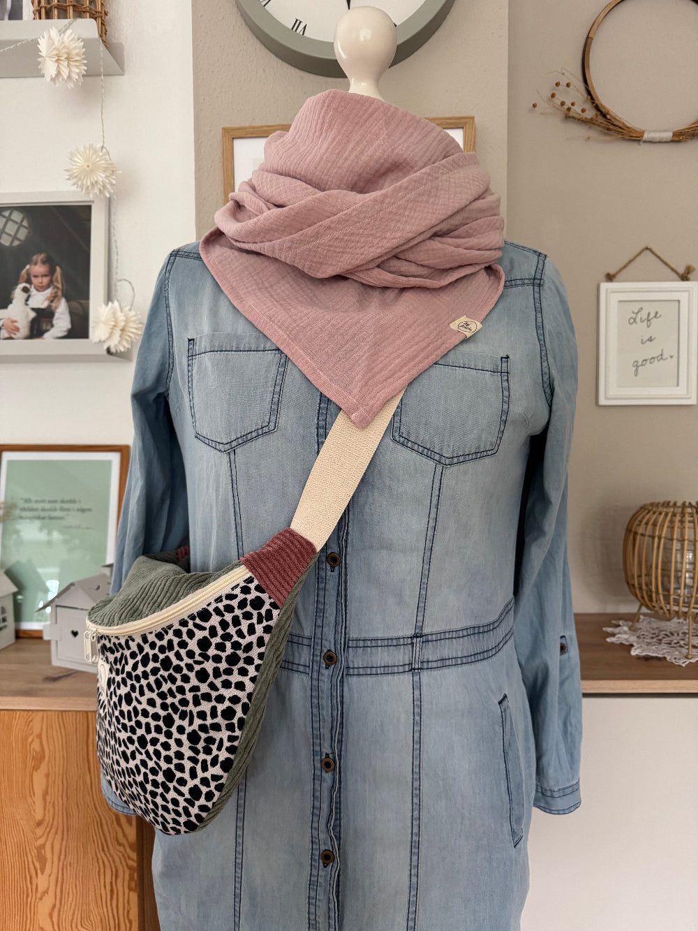 FRIEDA Hipbag Colorblock Leo/salbei/altrosa