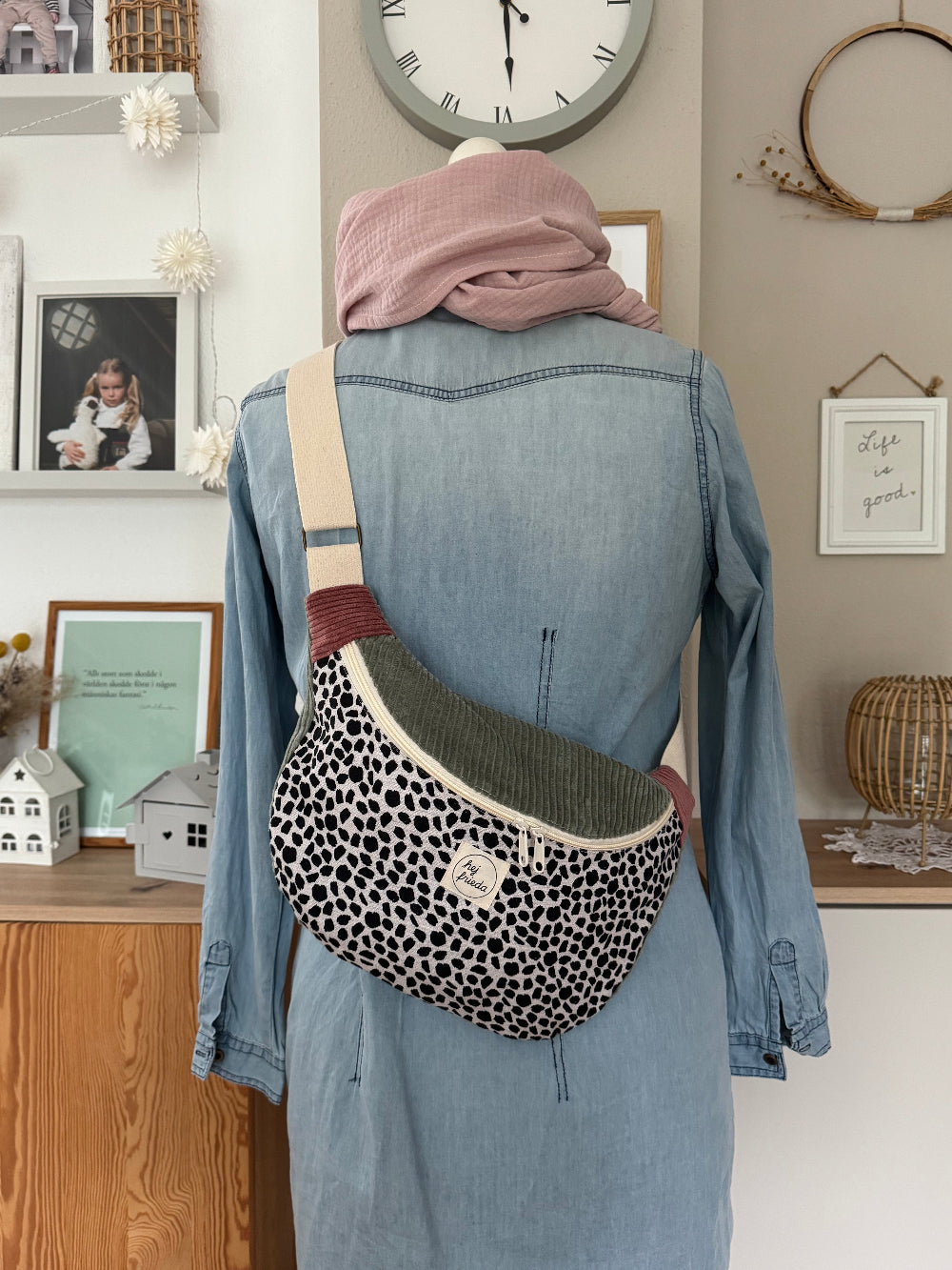 FRIEDA Hipbag Colorblock Leo/salbei/altrosa