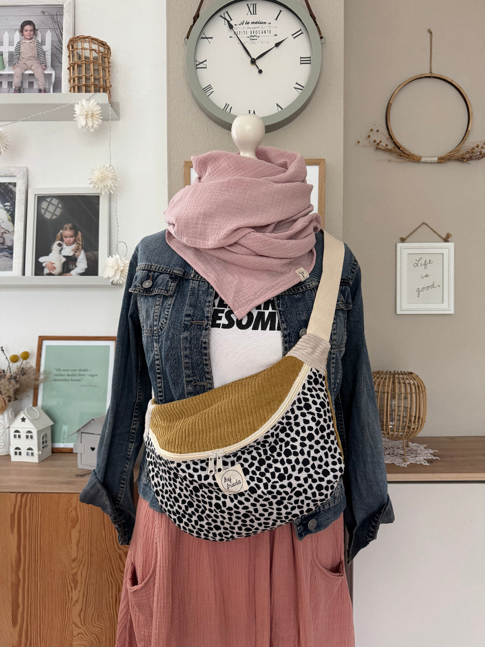 FRIEDA Hipbag Colorblock Leo/senf/creme