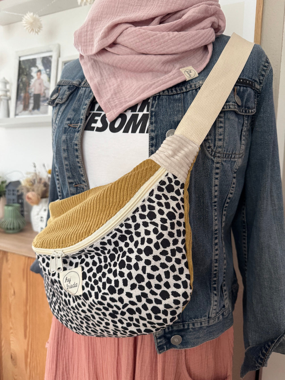 FRIEDA Hipbag Colorblock Leo/senf/creme