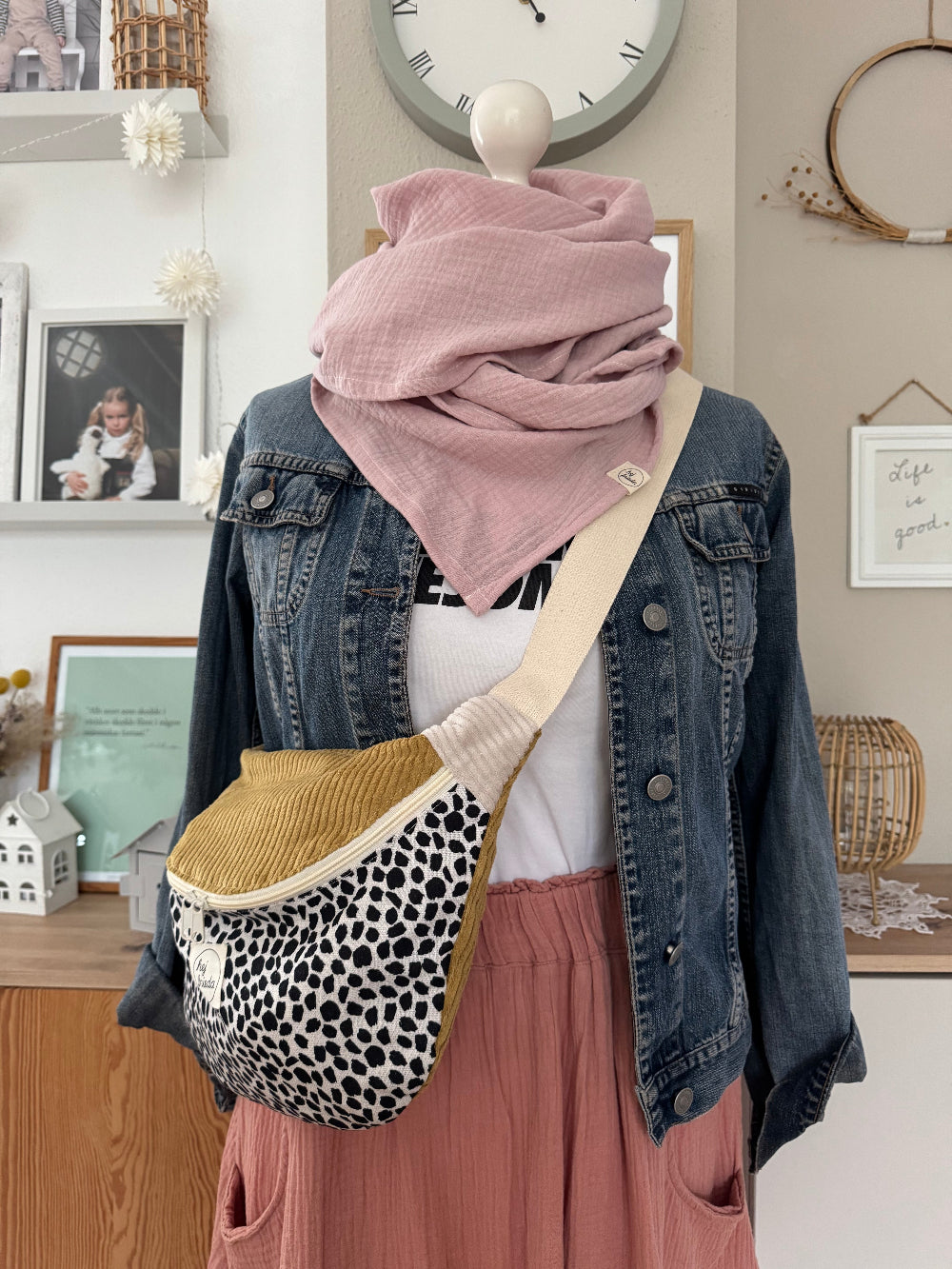 FRIEDA Hipbag Colorblock Leo/senf/creme