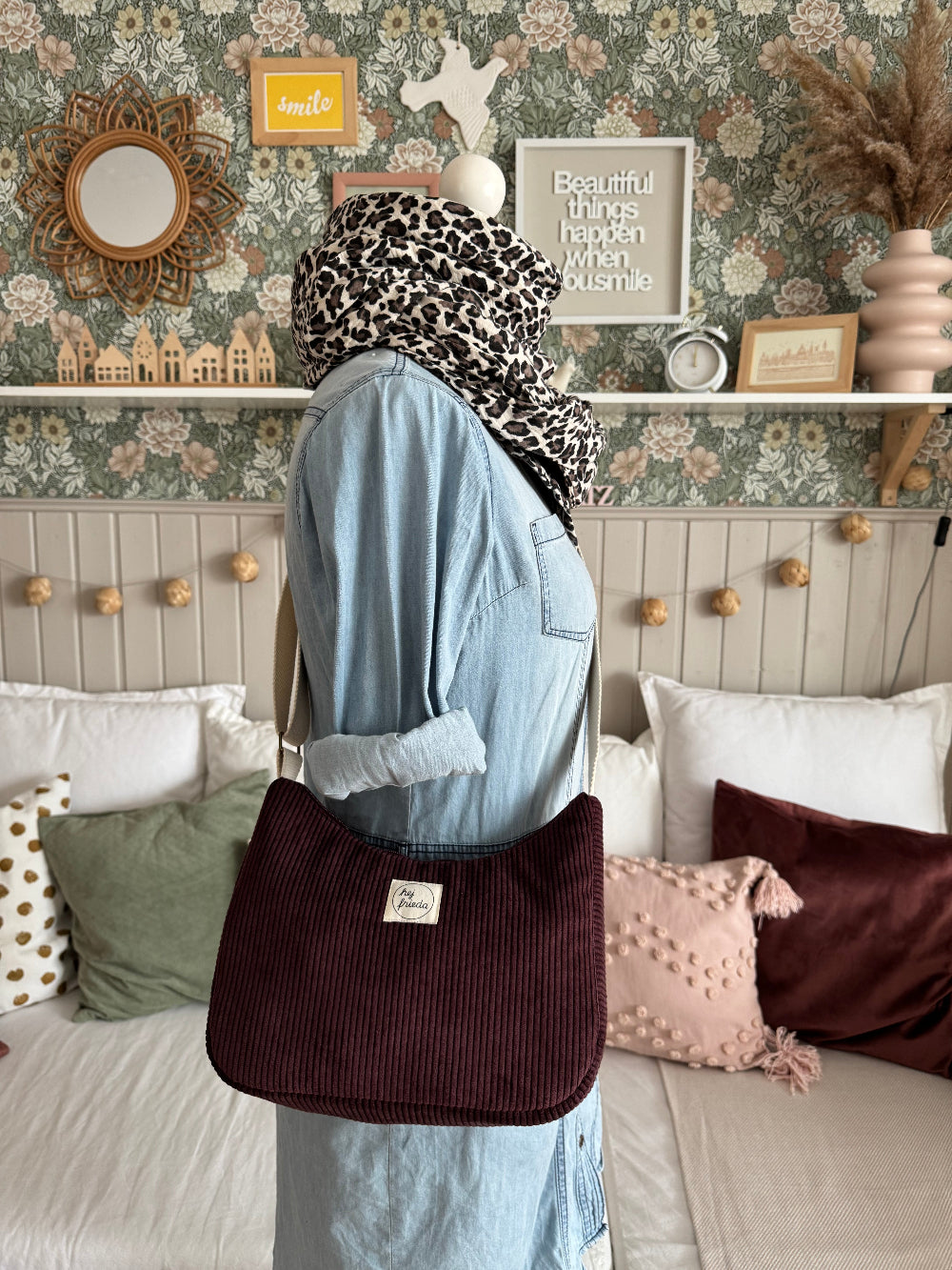MAJA Crossbody Bag Cord beere