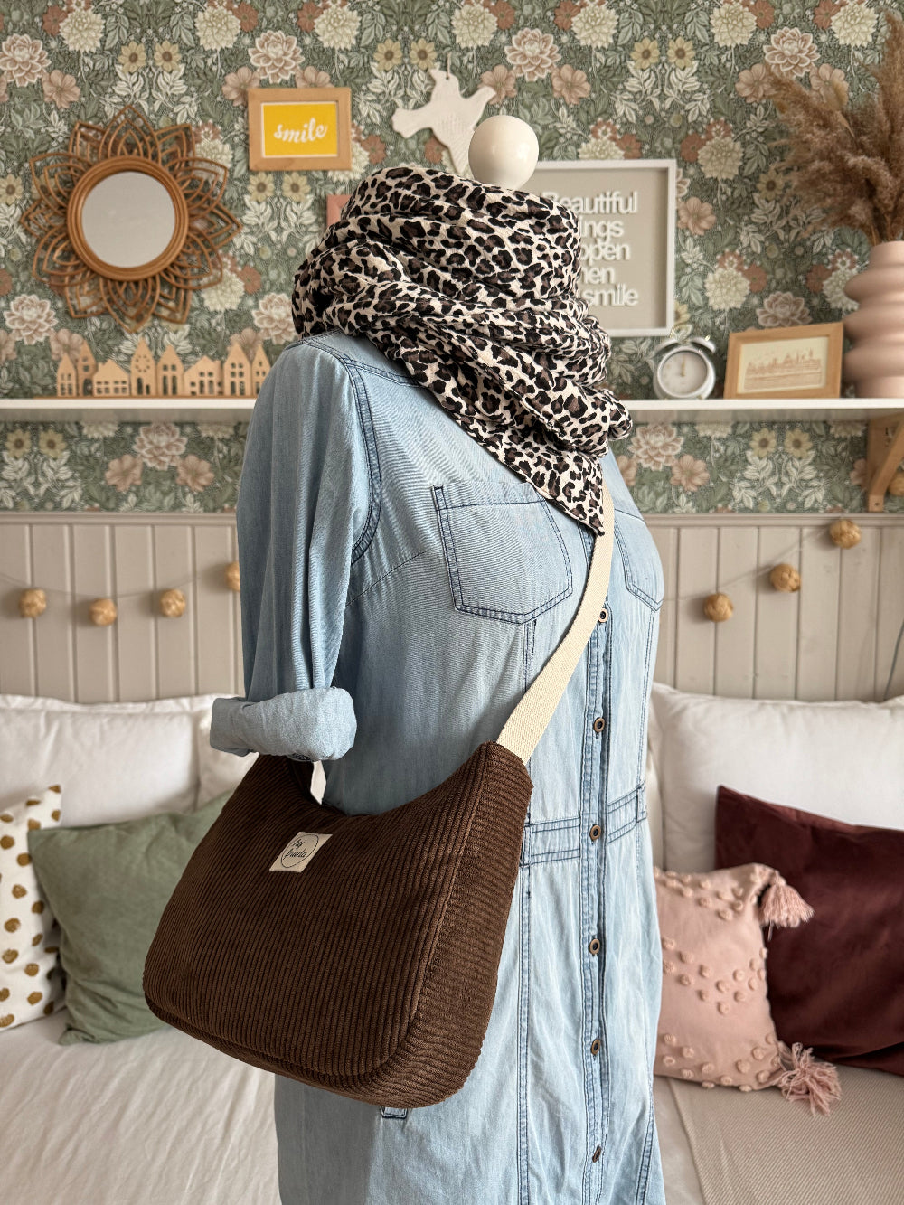 MAJA Crossbody Bag Cord dunkelbraun