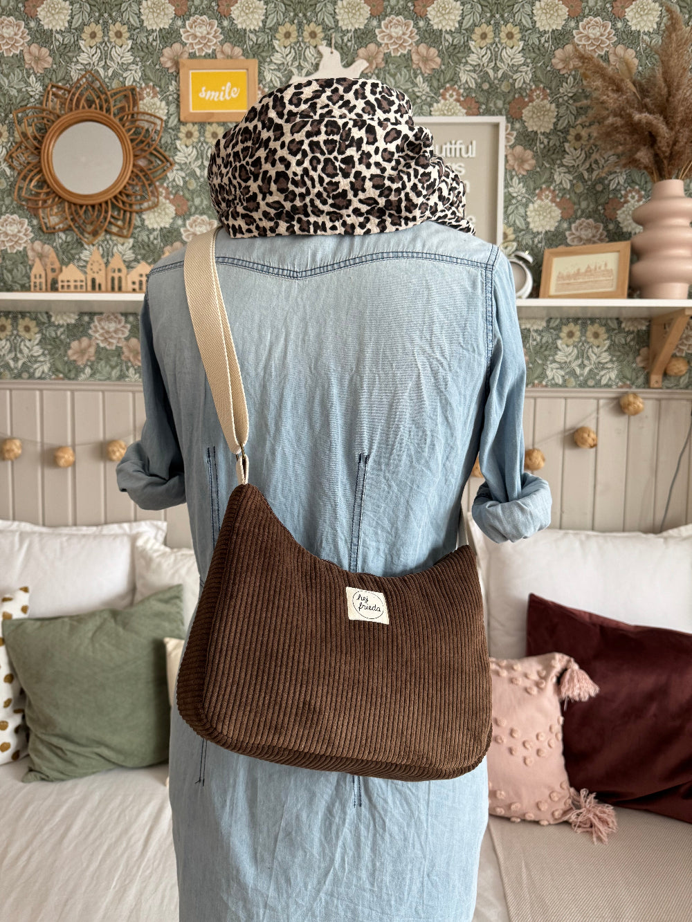 MAJA Crossbody Bag Cord dunkelbraun