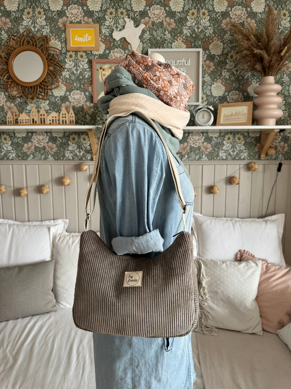 MAJA Crossbody-Bag Cord taupe