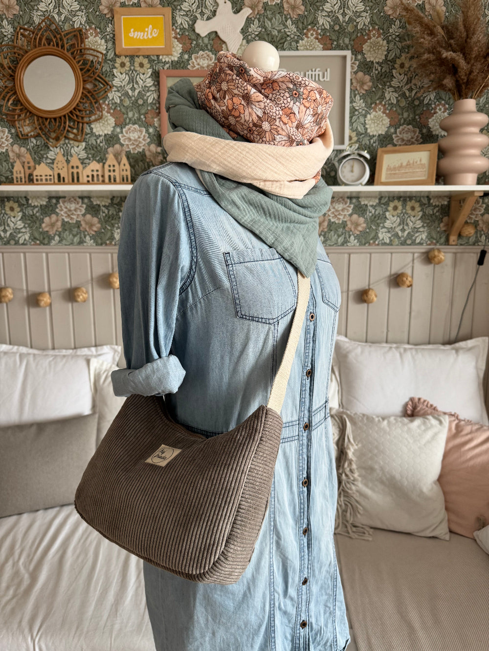 MAJA Crossbody-Bag Cord taupe