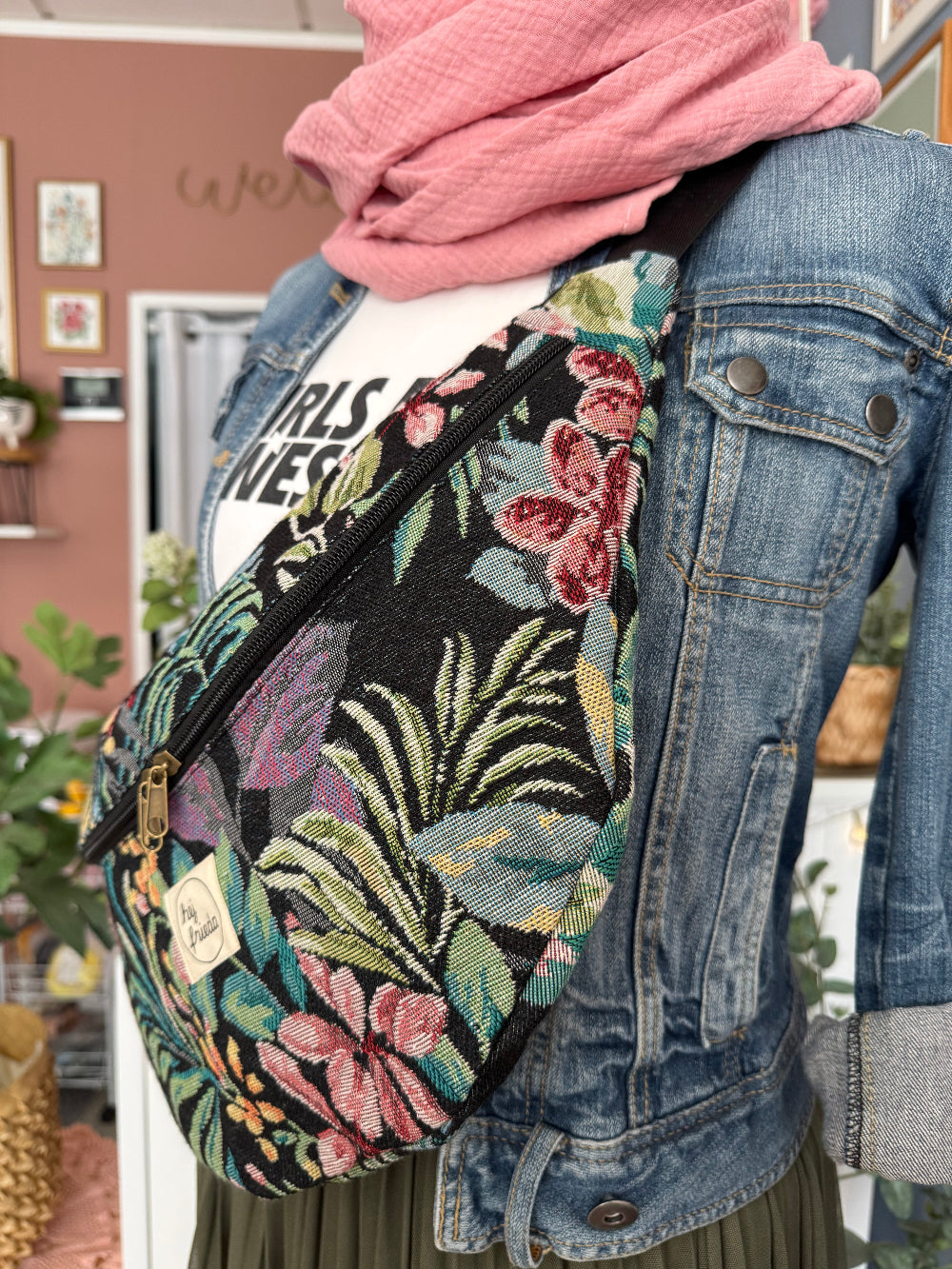 ALMA XL-Bauchtasche FALL FLOWERS