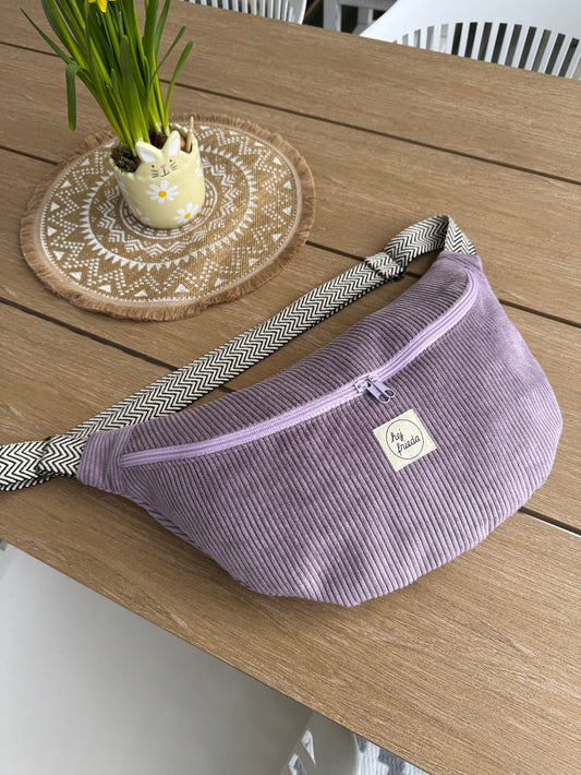 ALMA XL-Bauchtasche Cord Flieder