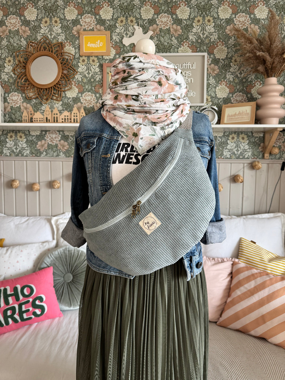 ALMA XL-Bauchtasche Cord Jade