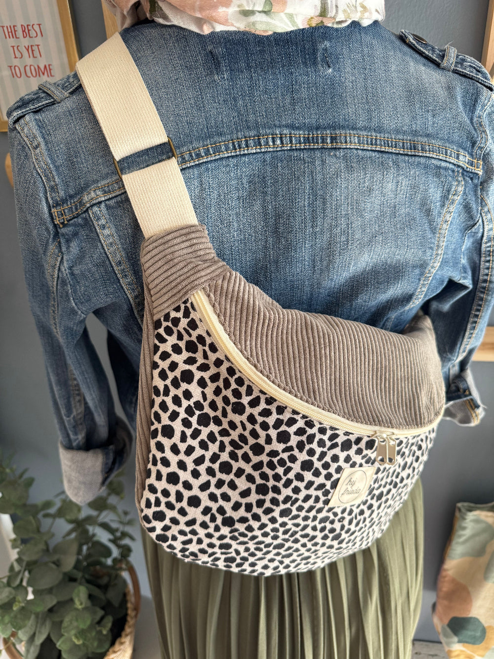 FRIEDA Hipbag Colorblock Leo/Cord taupe
