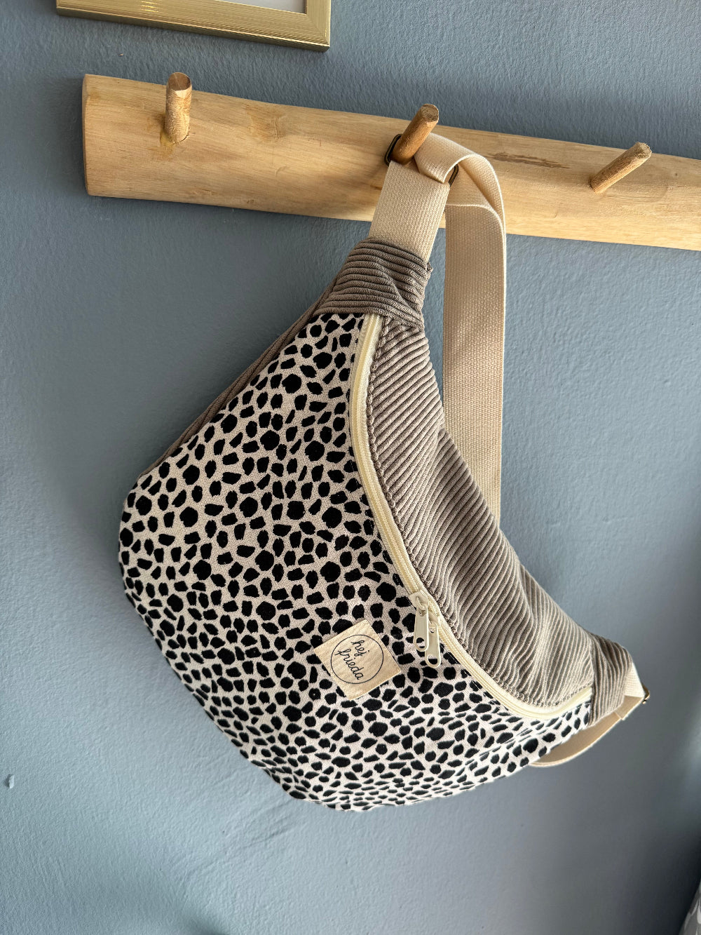 FRIEDA Hipbag Colorblock Leo/Cord taupe