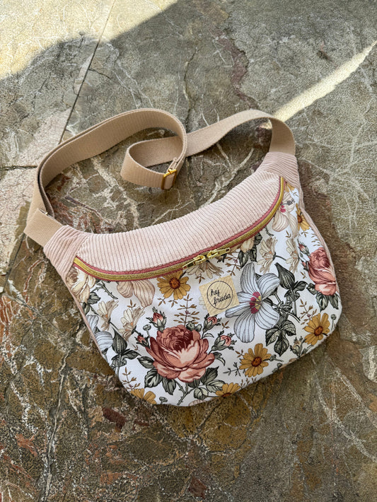 FRIEDA Hipbag Summer Flowers / Cord hellrosa