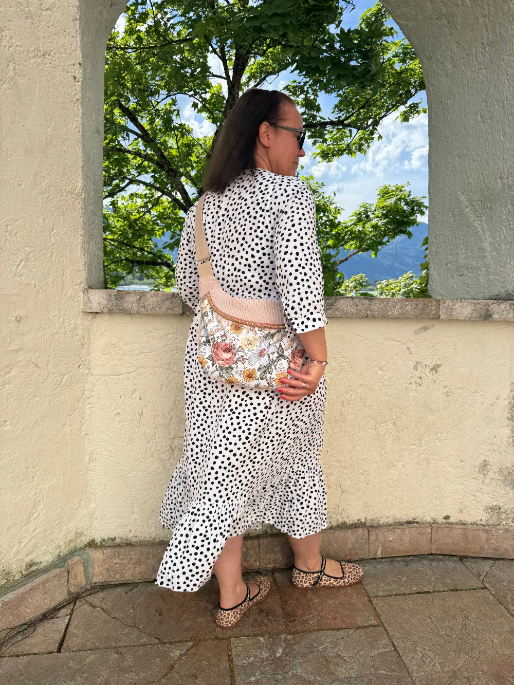 FRIEDA Hipbag Summer Flowers / Cord hellrosa