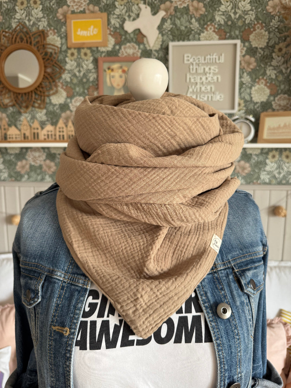 HANNA Musselintuch XL Beige