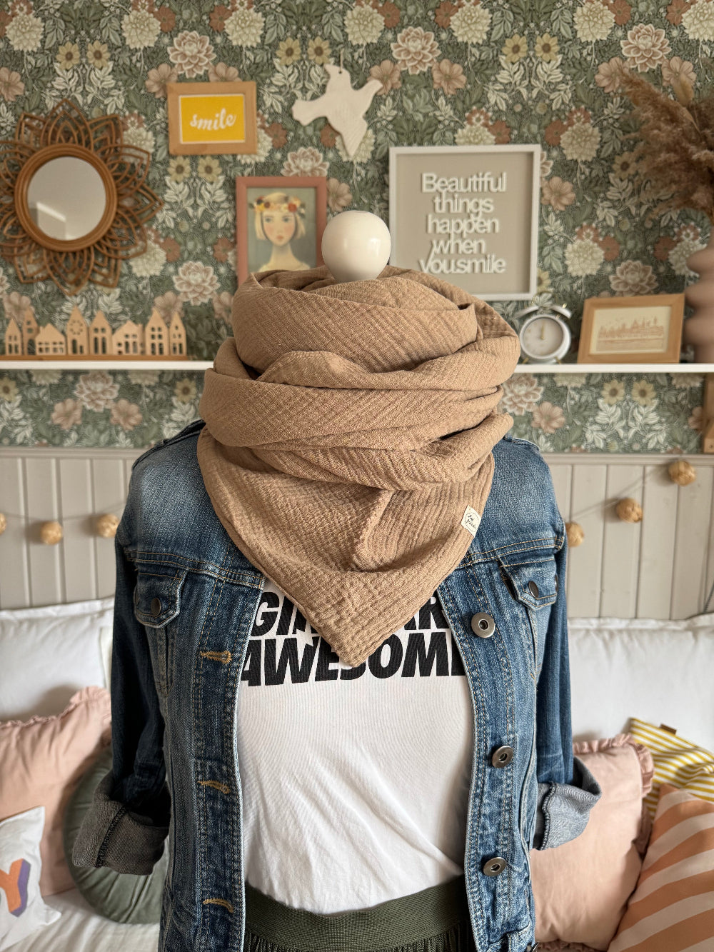 HANNA Musselintuch XL Beige