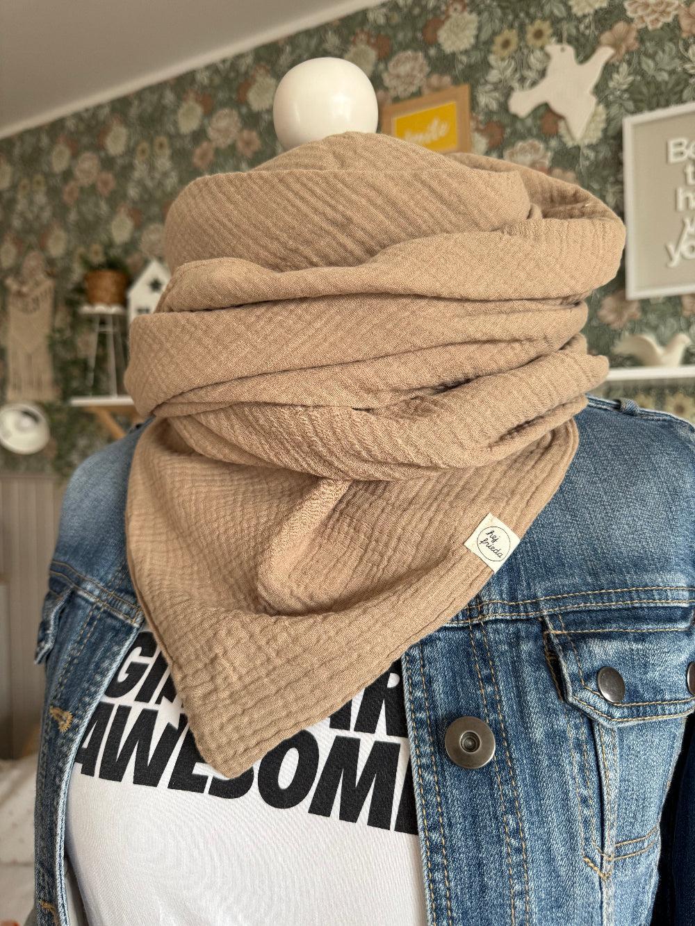 HANNA Musselintuch XL Beige
