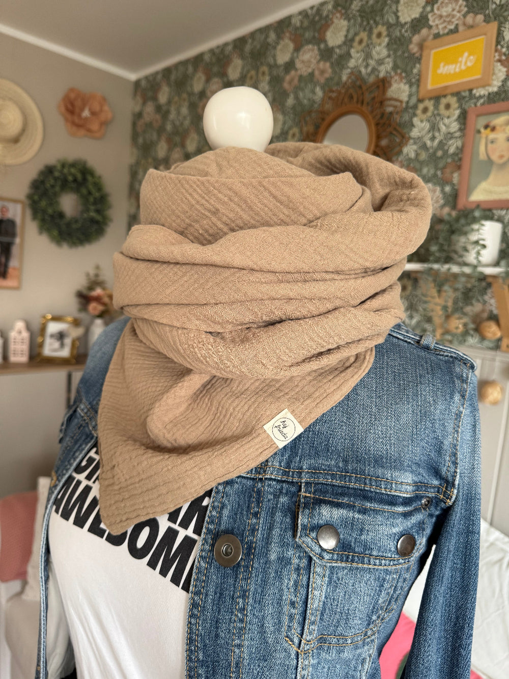 HANNA Musselintuch XL Beige