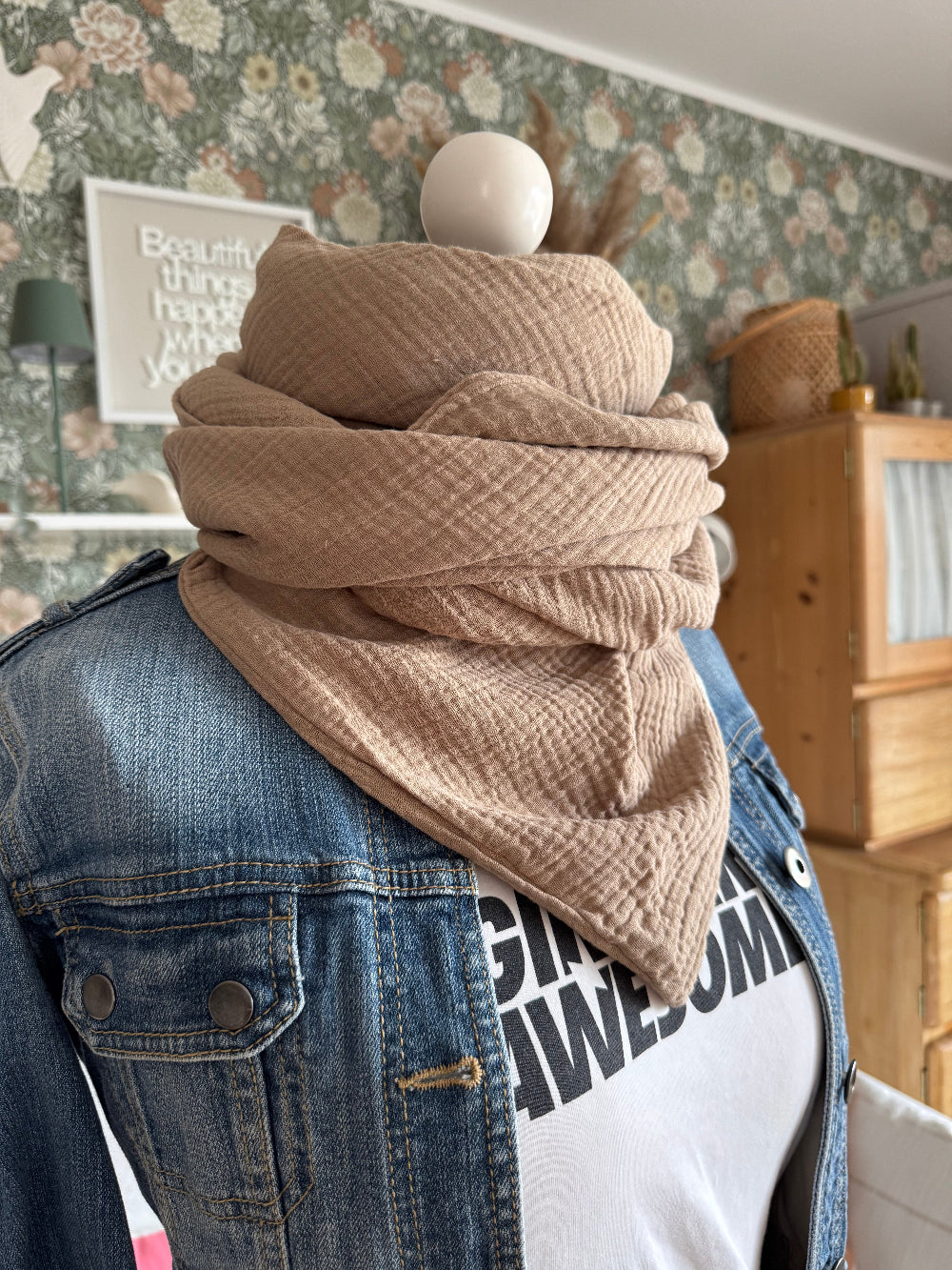 HANNA Musselintuch XL Beige