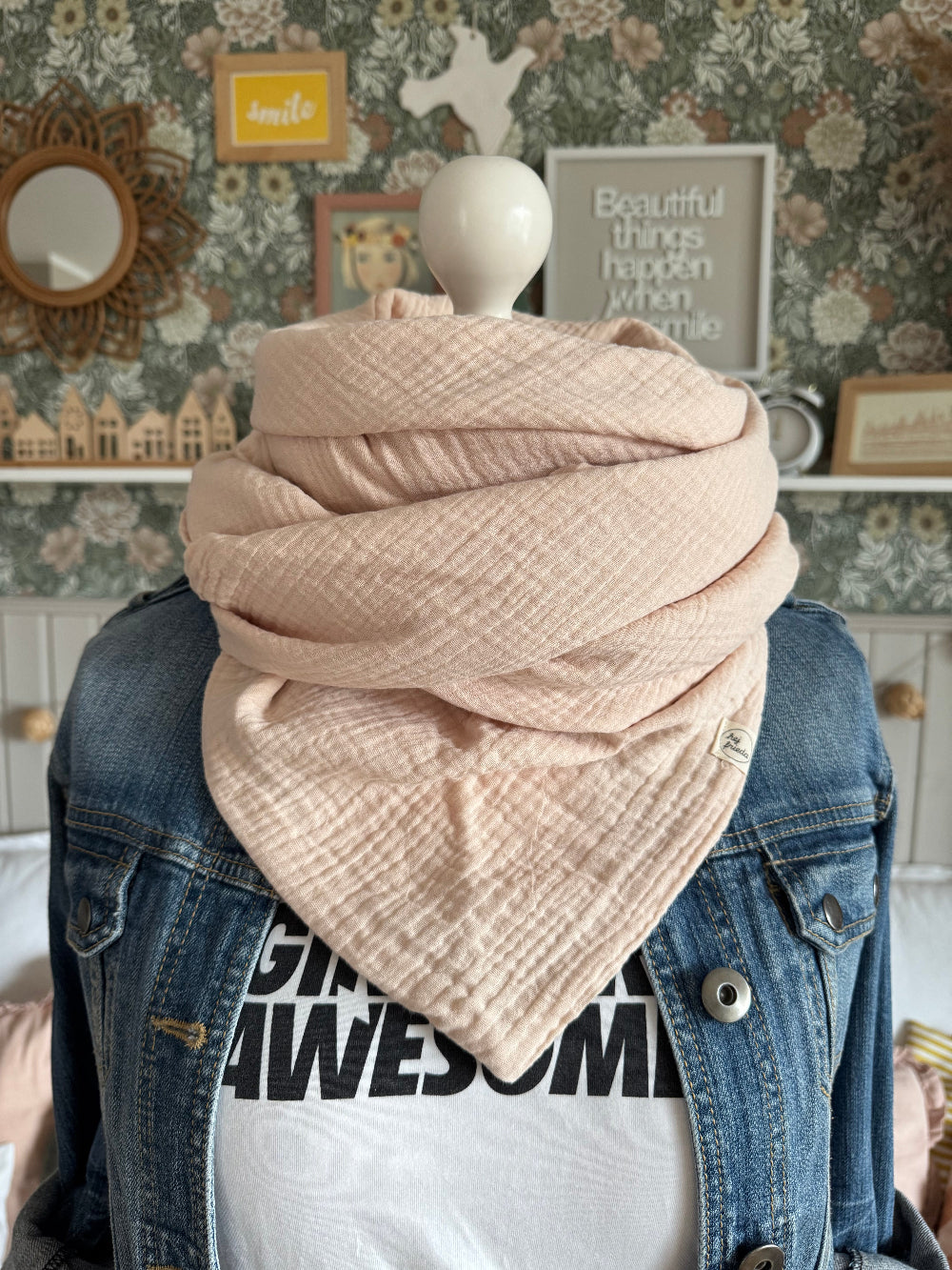HANNA Musselintuch XL Blush rosé