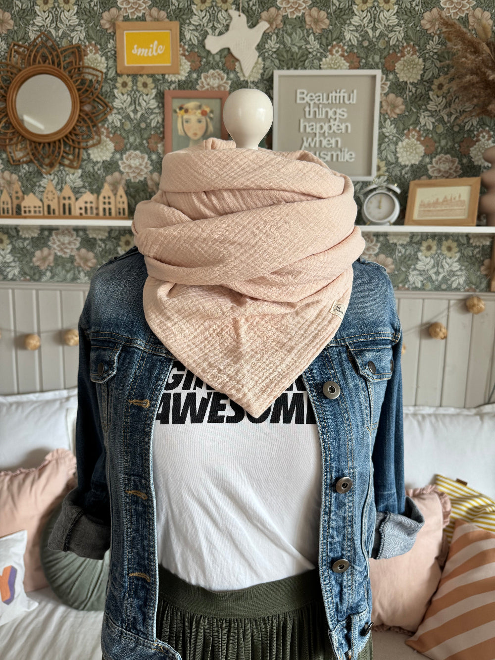 HANNA Musselintuch XL Blush rosé