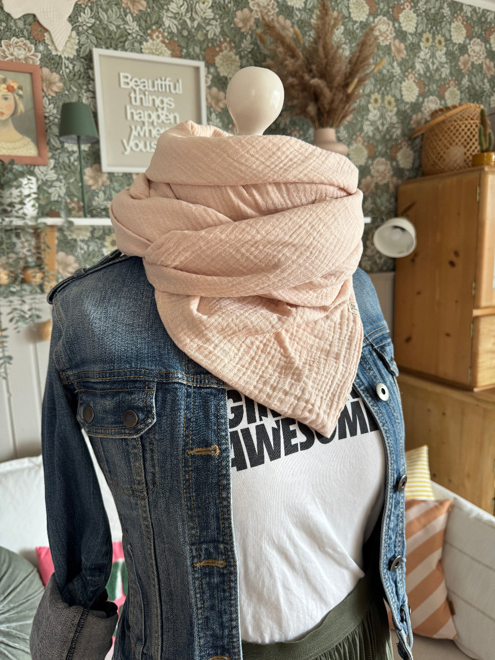 HANNA Musselintuch XL Blush rosé