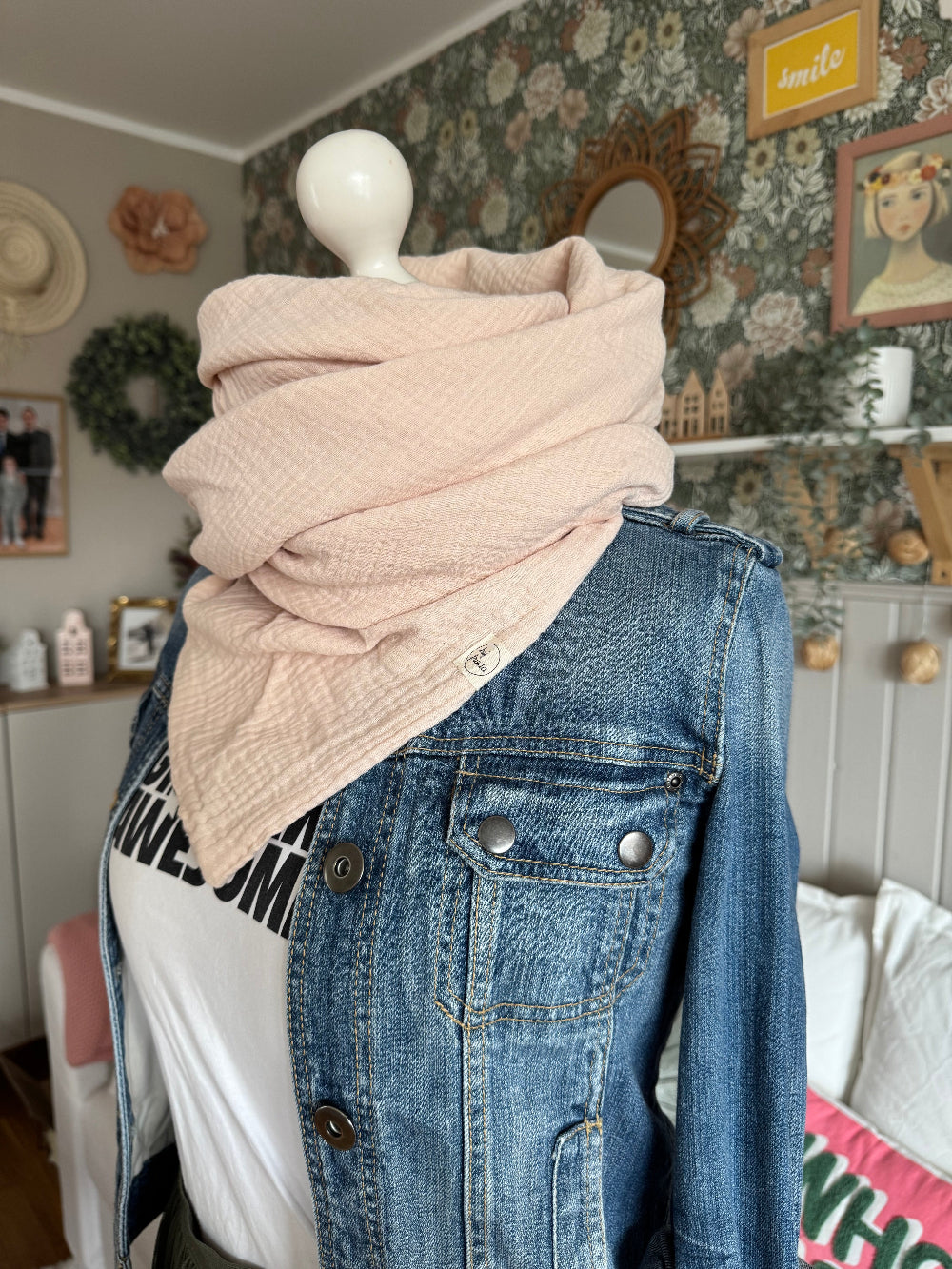 HANNA Musselintuch XL Blush rosé