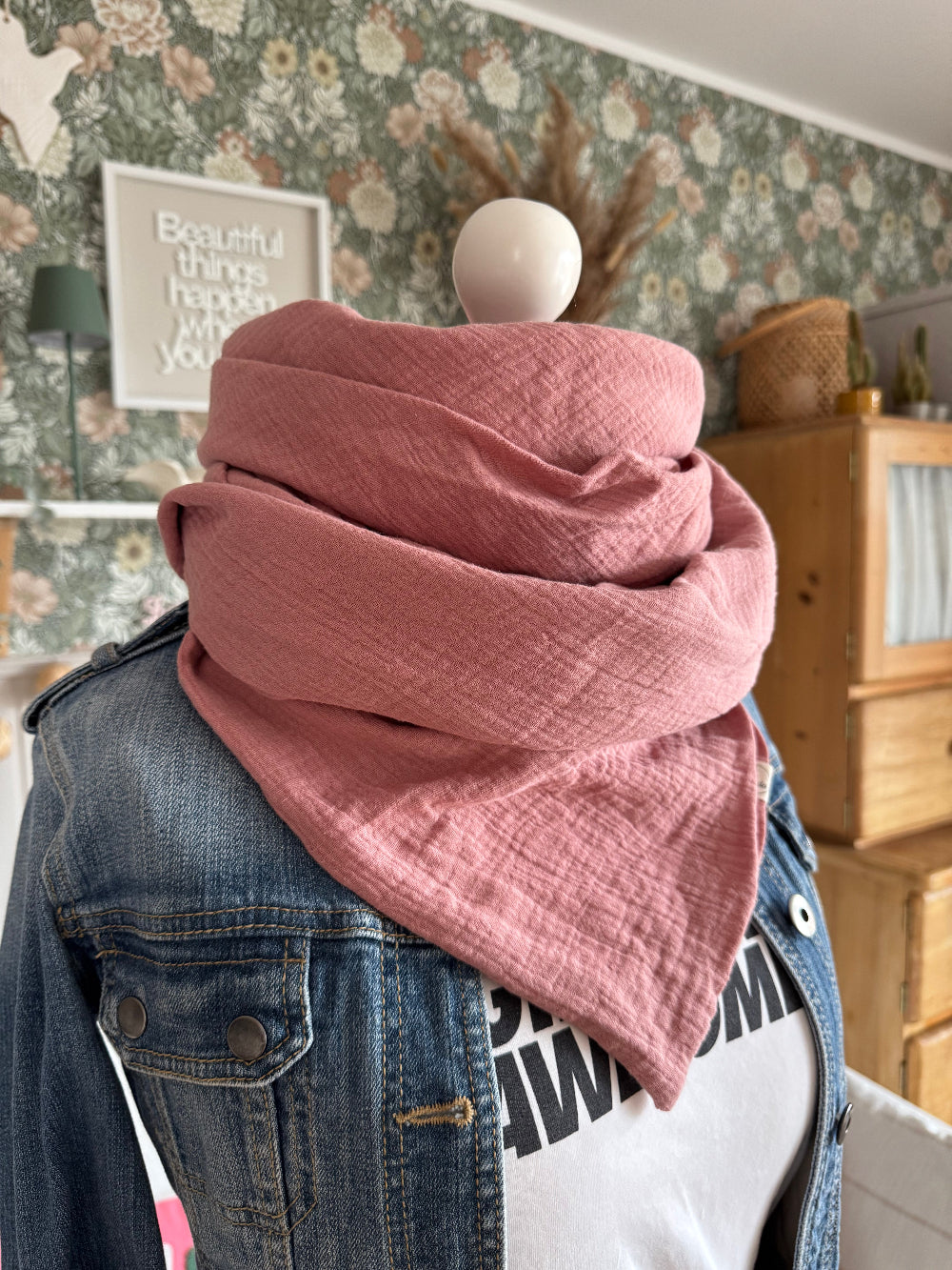 HANNA Musselintuch XL Rosa