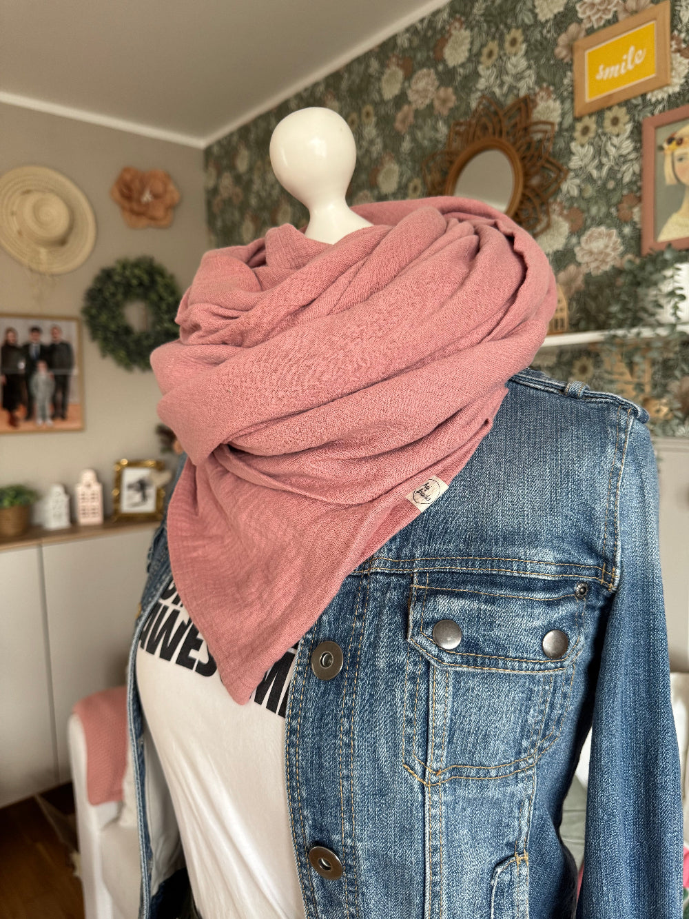 HANNA Musselintuch XL Rosa