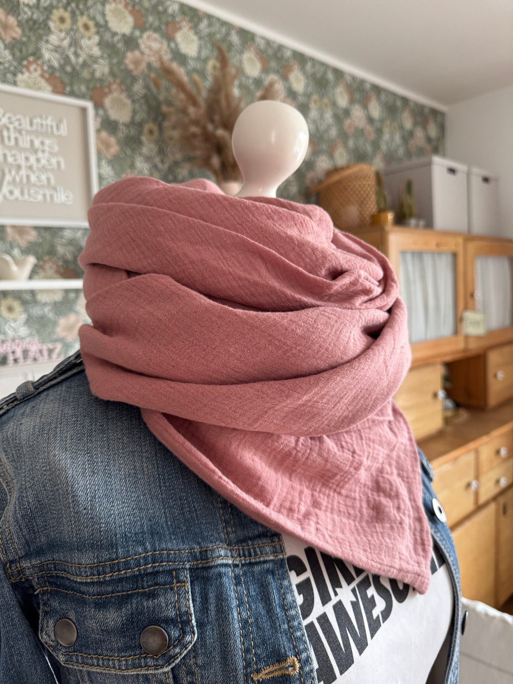 HANNA Musselintuch XL Rosa