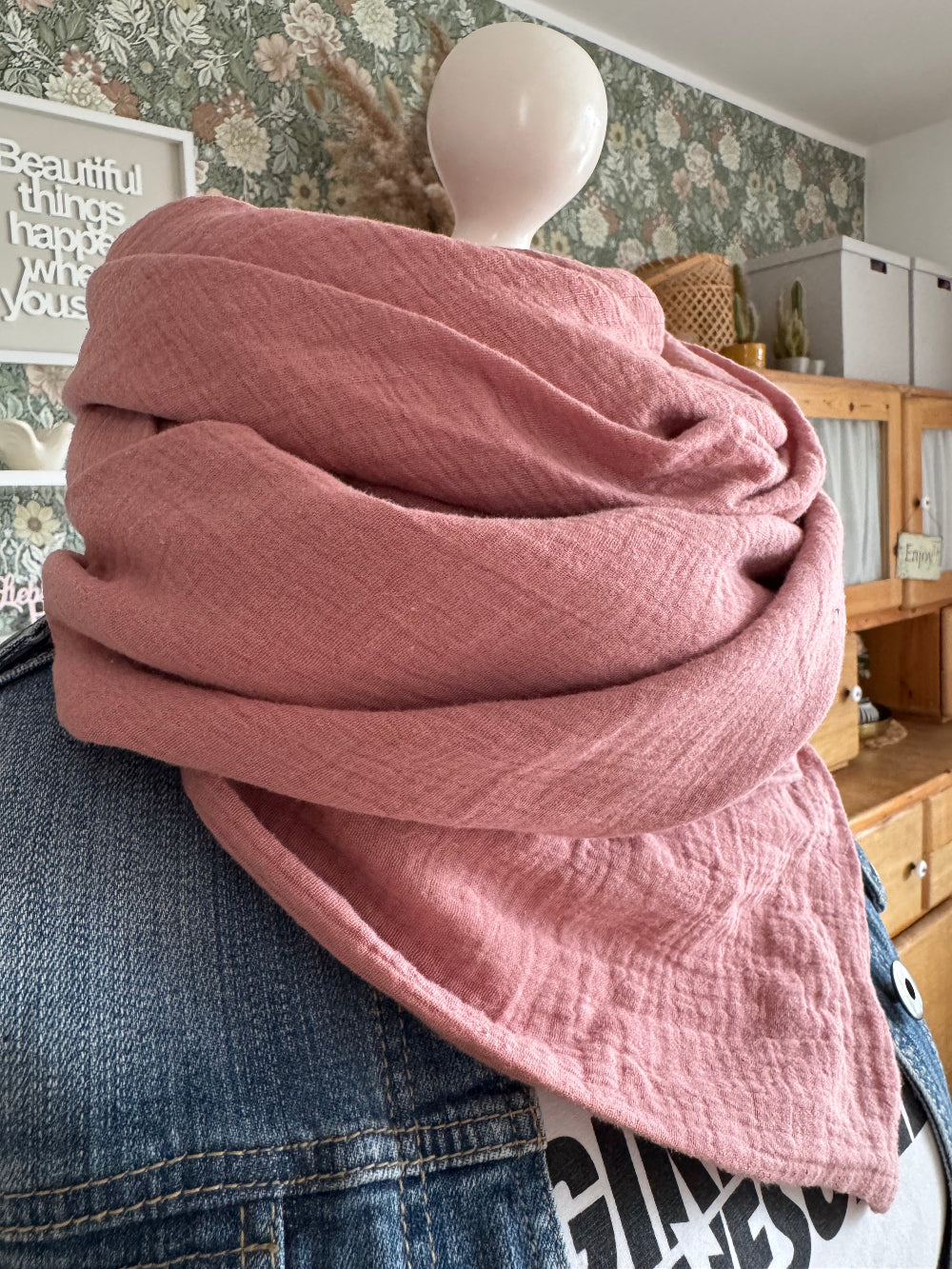 HANNA Musselintuch XL Rosa