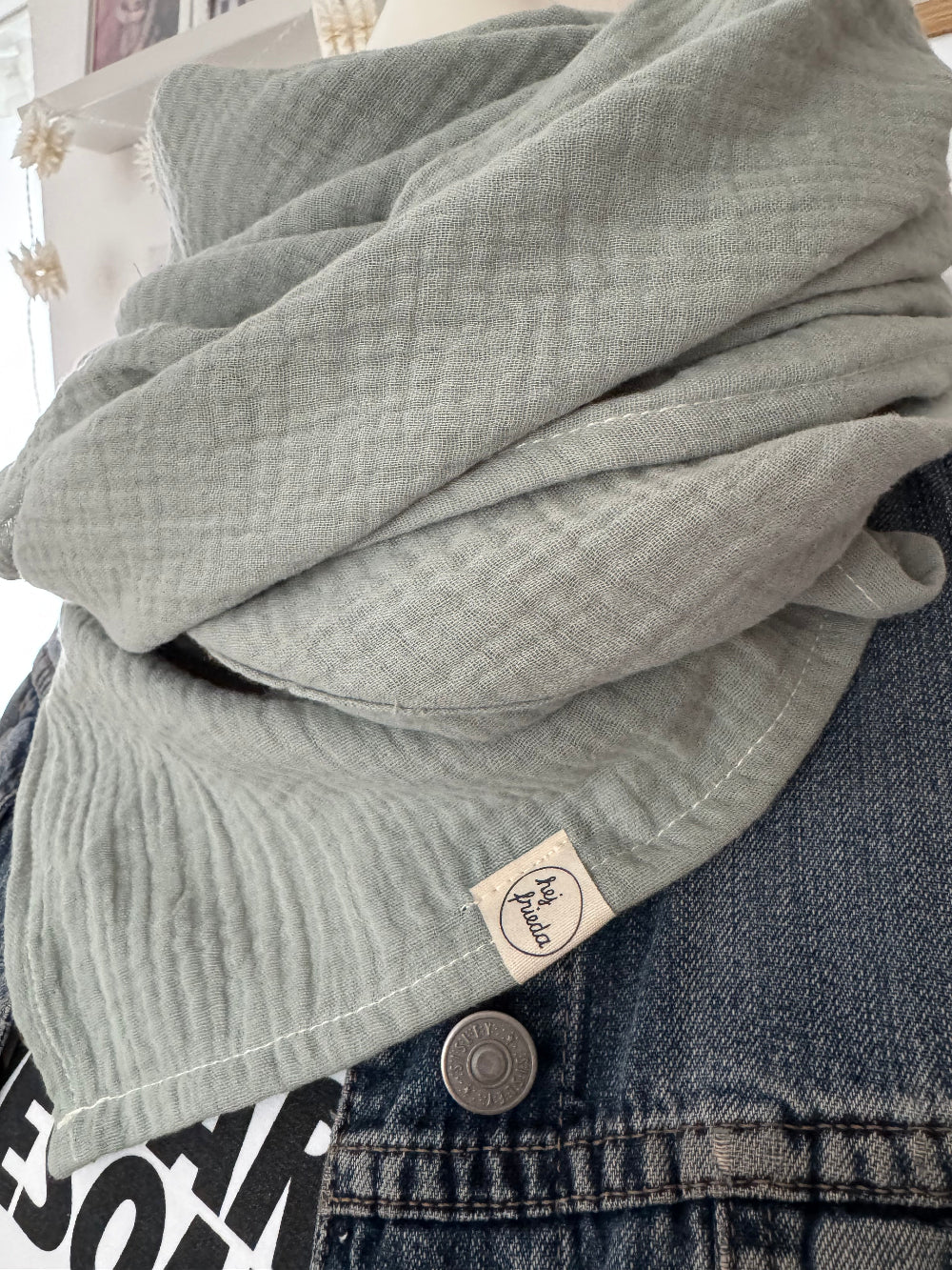 HANNA Musselintuch UNI helles Altmint