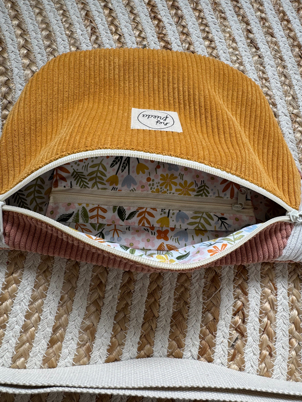 HEDI Hipbag Colorblock Cord Curry/Rosé/Creme