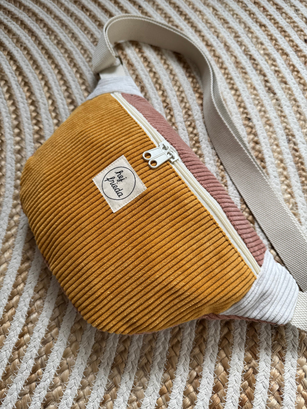 HEDI Hipbag Colorblock Cord Curry/Rosé/Creme