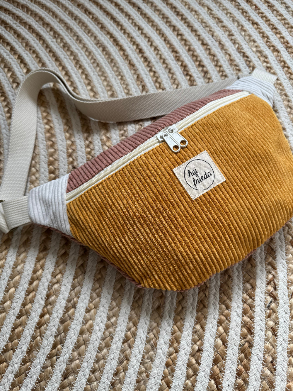 HEDI Hipbag Colorblock Cord Curry/Rosé/Creme