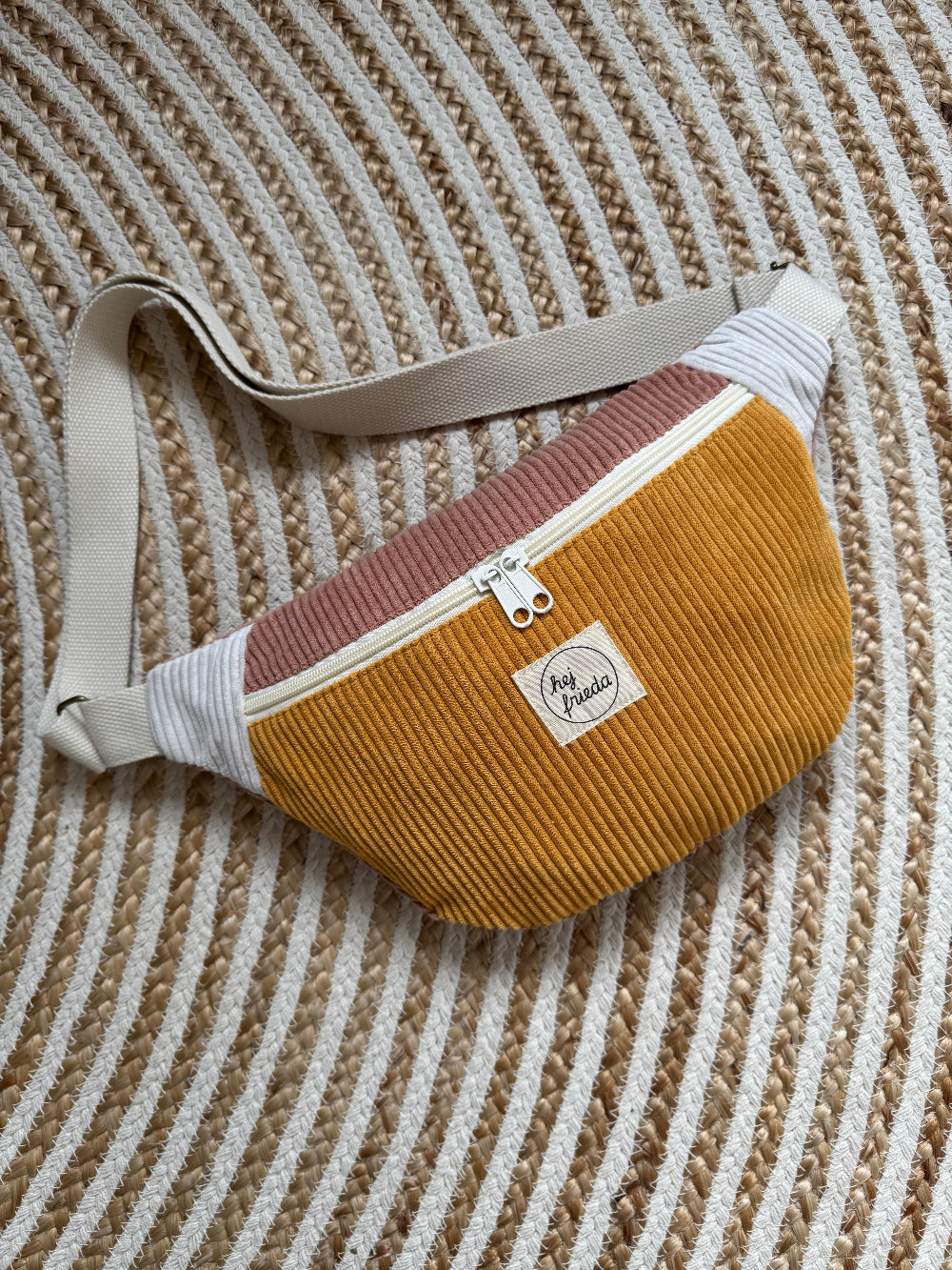 HEDI Hipbag Colorblock Cord Curry/Rosé/Creme