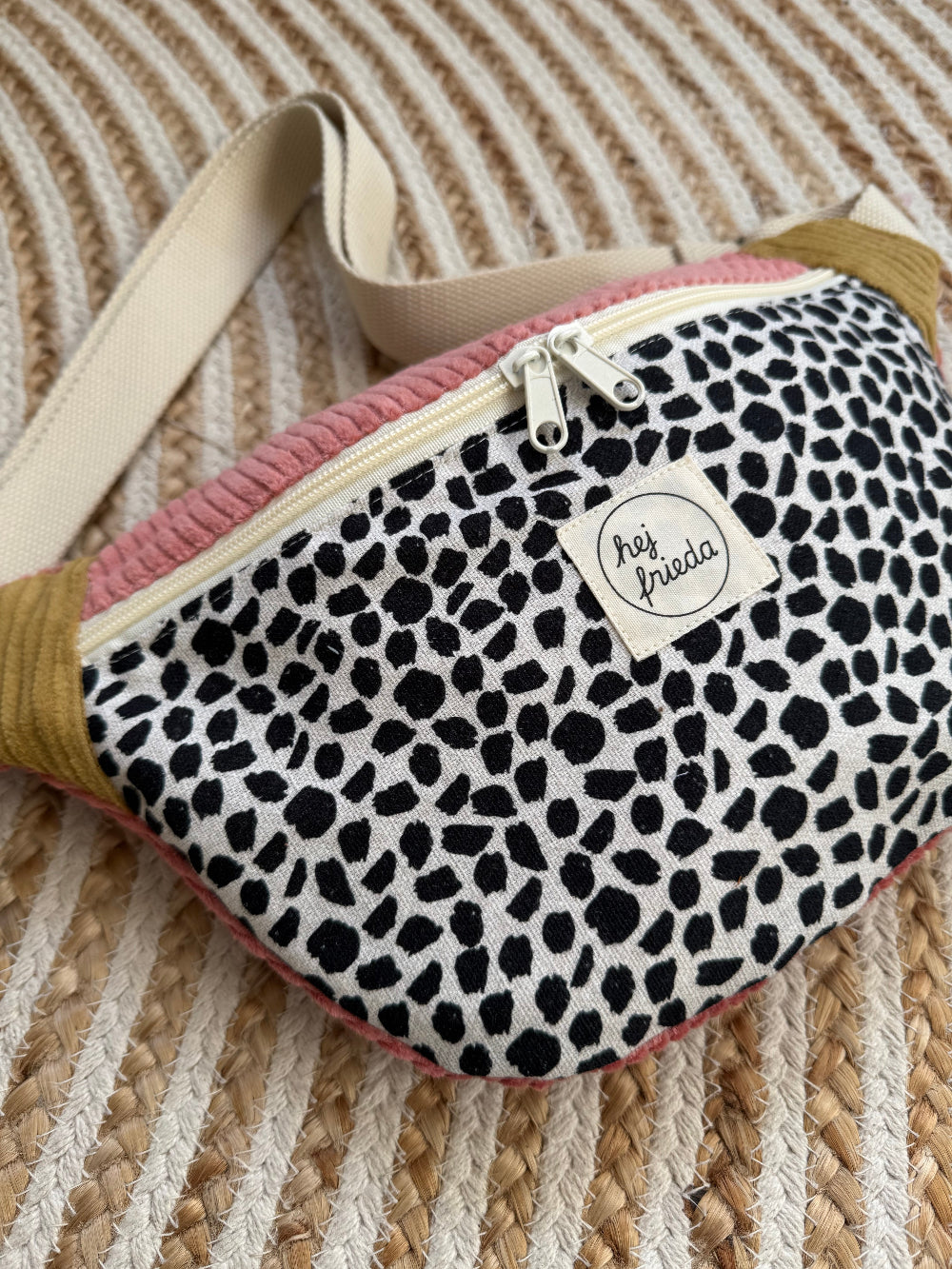 HEDI Hipbag Colorblock Cord Leo/rosa/senf