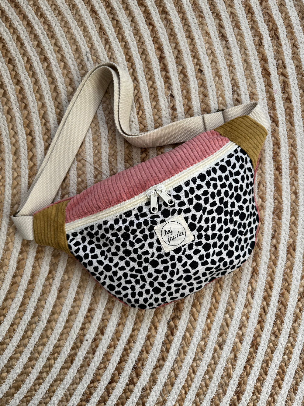 HEDI Hipbag Colorblock Cord Leo/rosa/senf