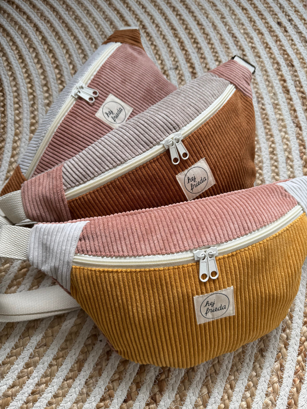 HEDI Hipbag Colorblock Cord Curry/Rosé/Creme