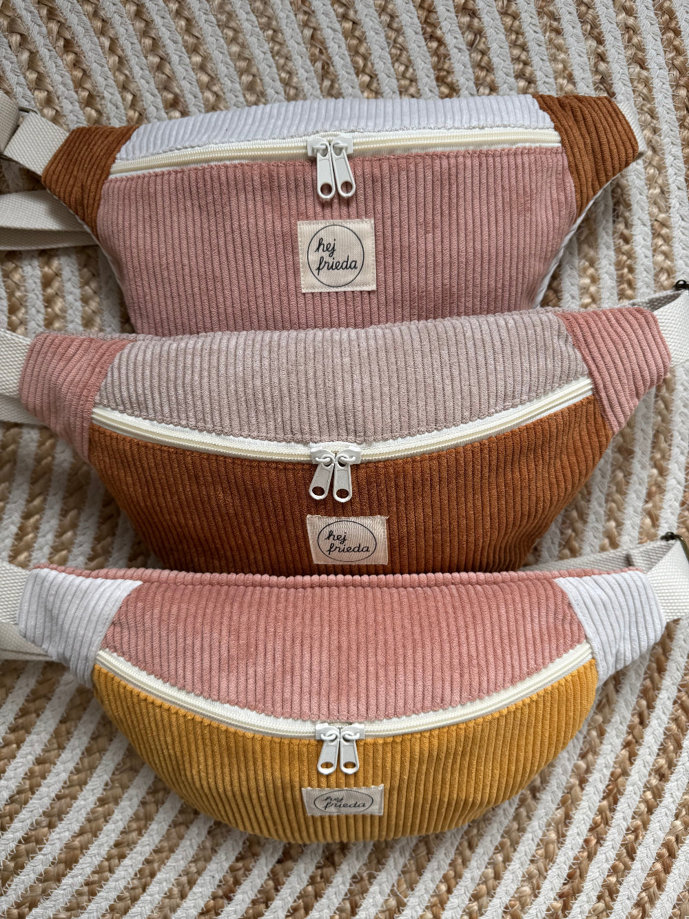HEDI Hipbag Colorblock Cord Curry/Rosé/Creme