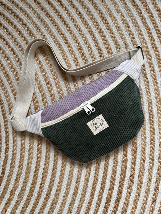 HEDI Hipbag Colorblock Cord Schilfgrün/Flieder/Creme