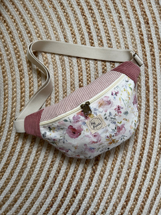 HEDI Hipbag Summer Flowers/Cord hellrosa